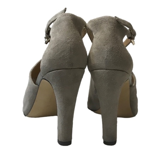 Banana Republic Rylee Suede Grey peep toe heels ankle strap Women’s shoes sz 7.5 - Picture 5 of 10